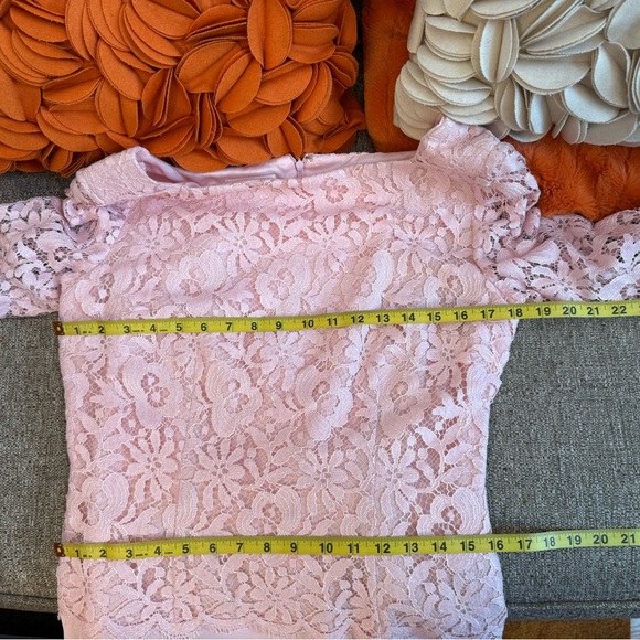 ❣️🆕Talbots Pink Lace Top 3/4 Length Sleeve Full Length Gown❣️ - Picture 10 of 12